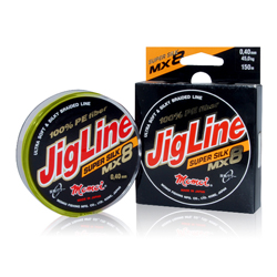 Шнур JigLine MX8 Super Silk 0,10 мм, тест 7,8 кг, 100 м, зелёный